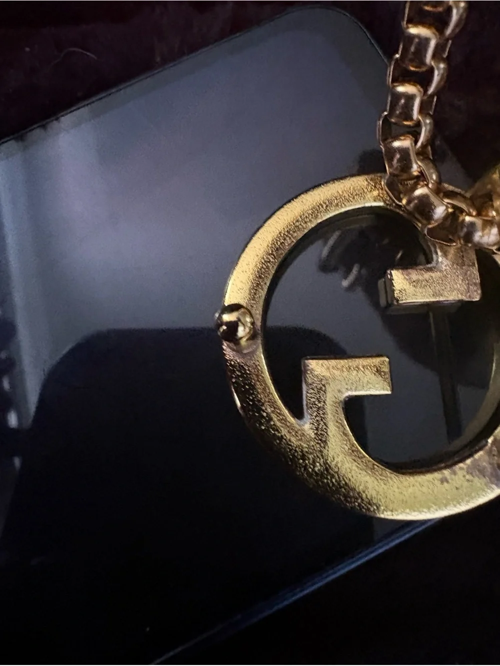 Gucci Gold Double G Logo Necklace on Chain